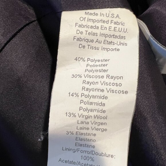 Jones NY Gray & Navy Jacquard Long Jacket/Dress Coat, Size 8 - Picture 16 of 16